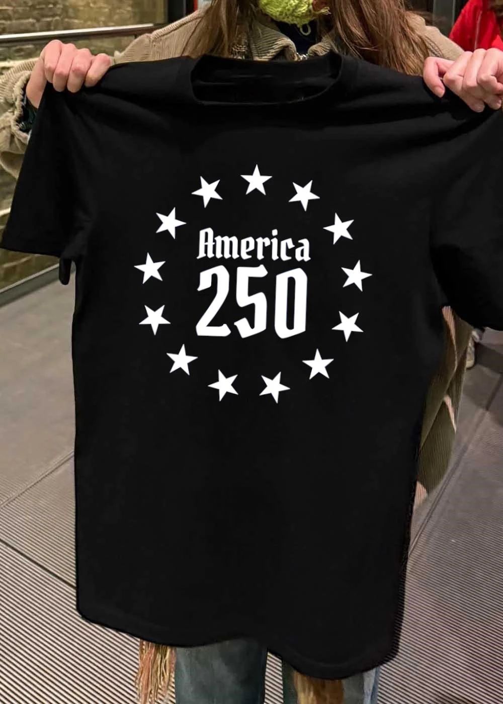 America 250 Stars Ring Graphic Minimalist T-Shirt
