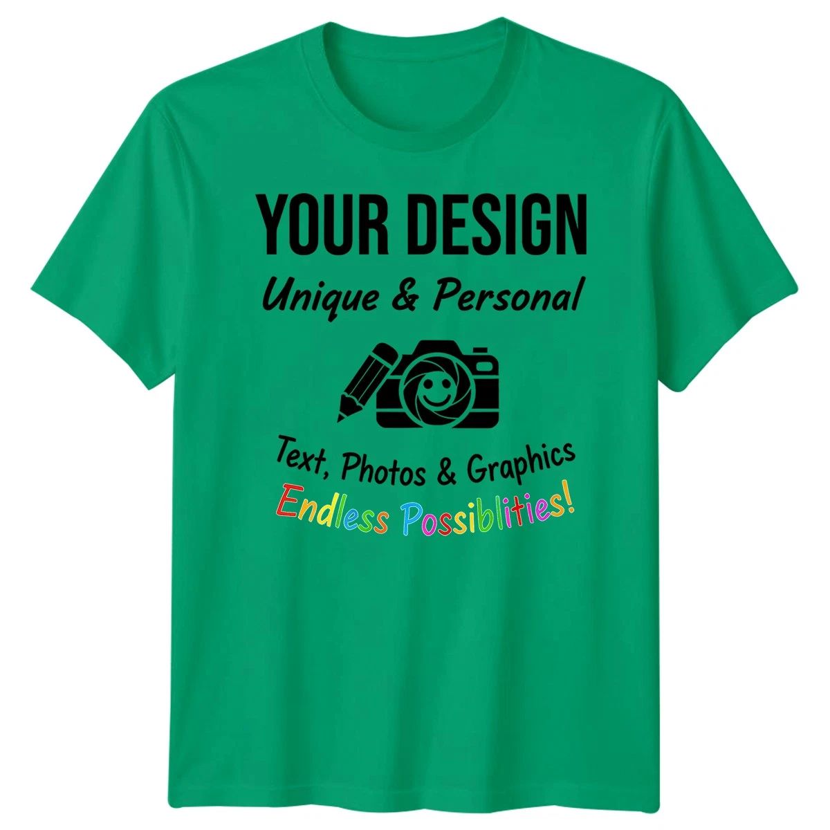 Custom T-Shirt for Men, Women & Kids  - Add Your Text or Photo - Durable Print