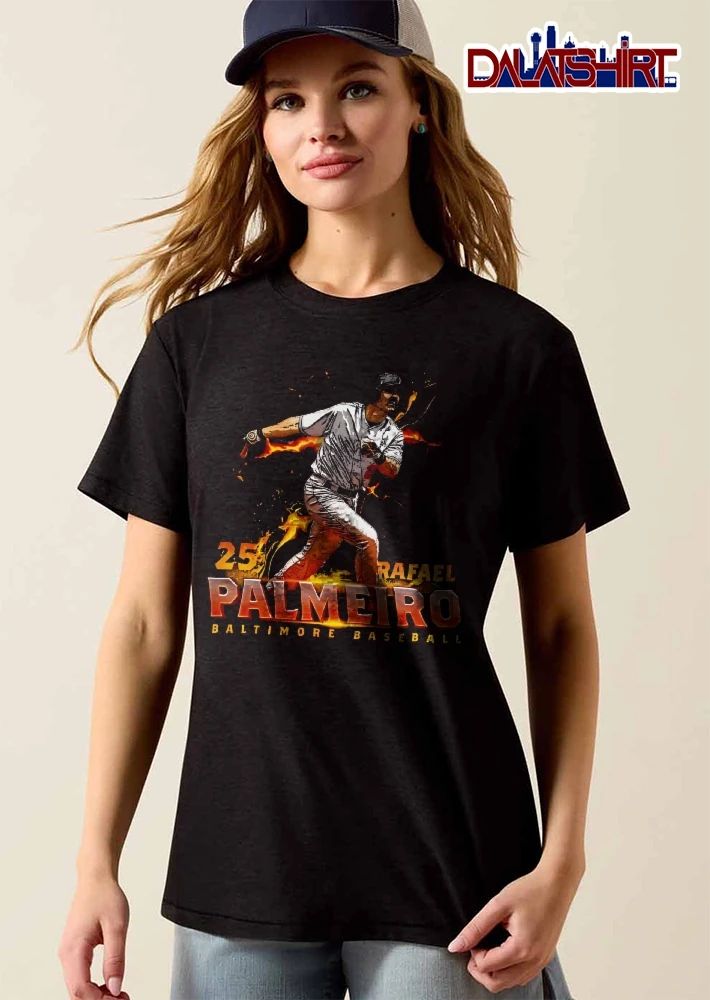 25 Baltimore Baseball Rafael Palmeiro Batter Swinging Flames shirt