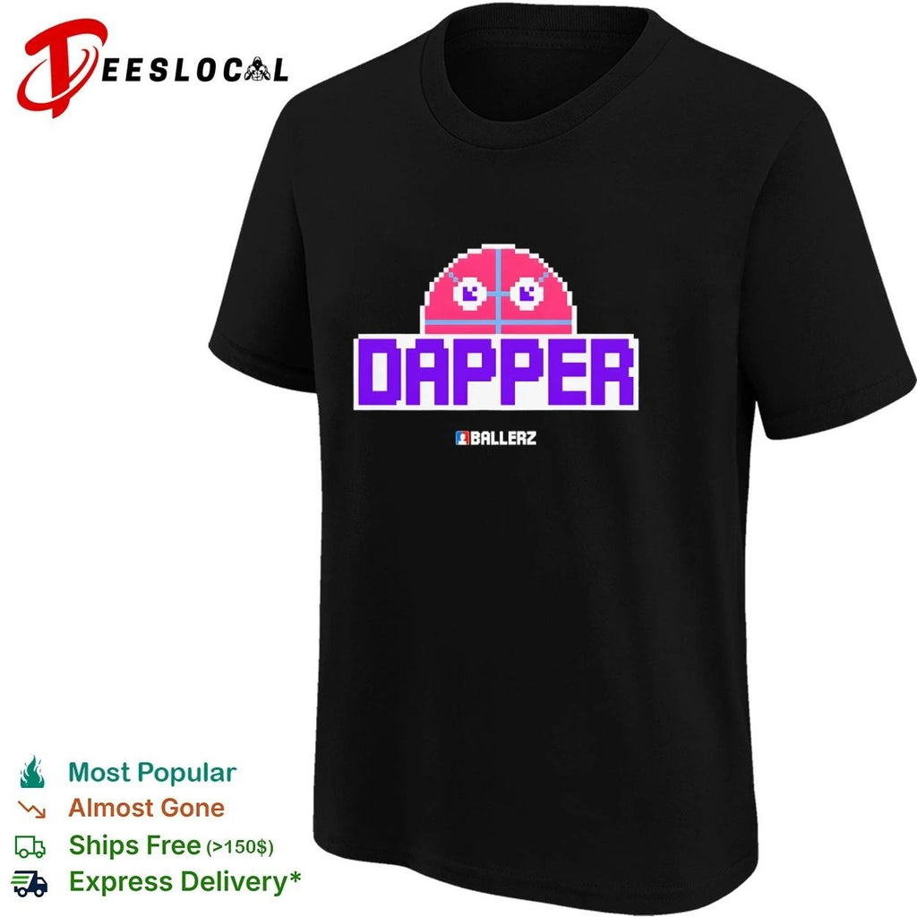 Dapper Ballerz pixel art gaming basketball T-shirt