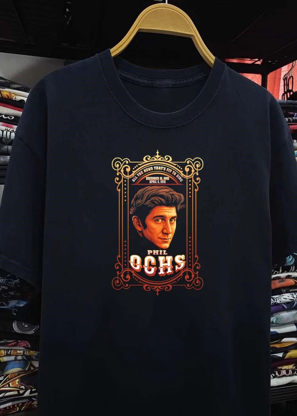 Phil Ochs Portrait All The News That Is Fit To Sing December 19 1940 April 9 1976 T-Shirt