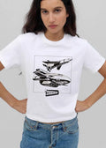 Thunderbirds Futuristic Rocket Spacecraft Flying Line Art shirt