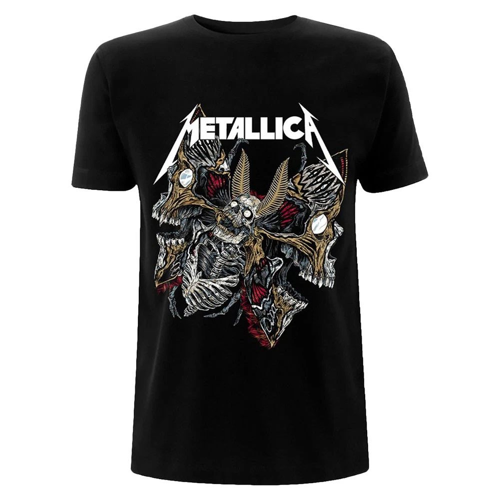 Men's Metallica Skull Moth Slim Fit T-shirt Medium Black