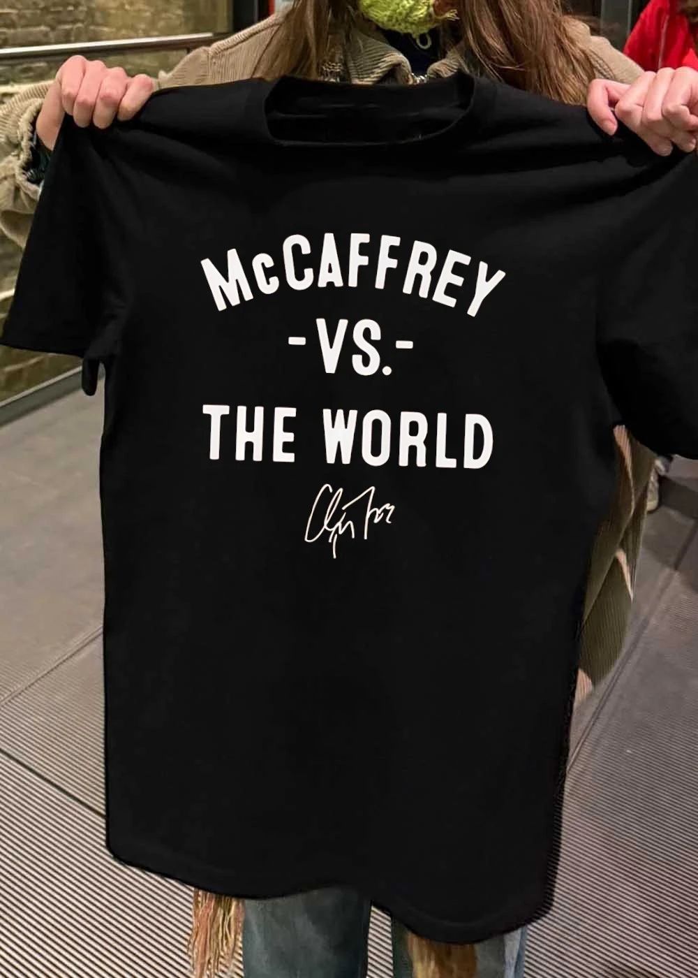 Christian McCaffrey Signature McCaffrey vs the World Football T-Shirt