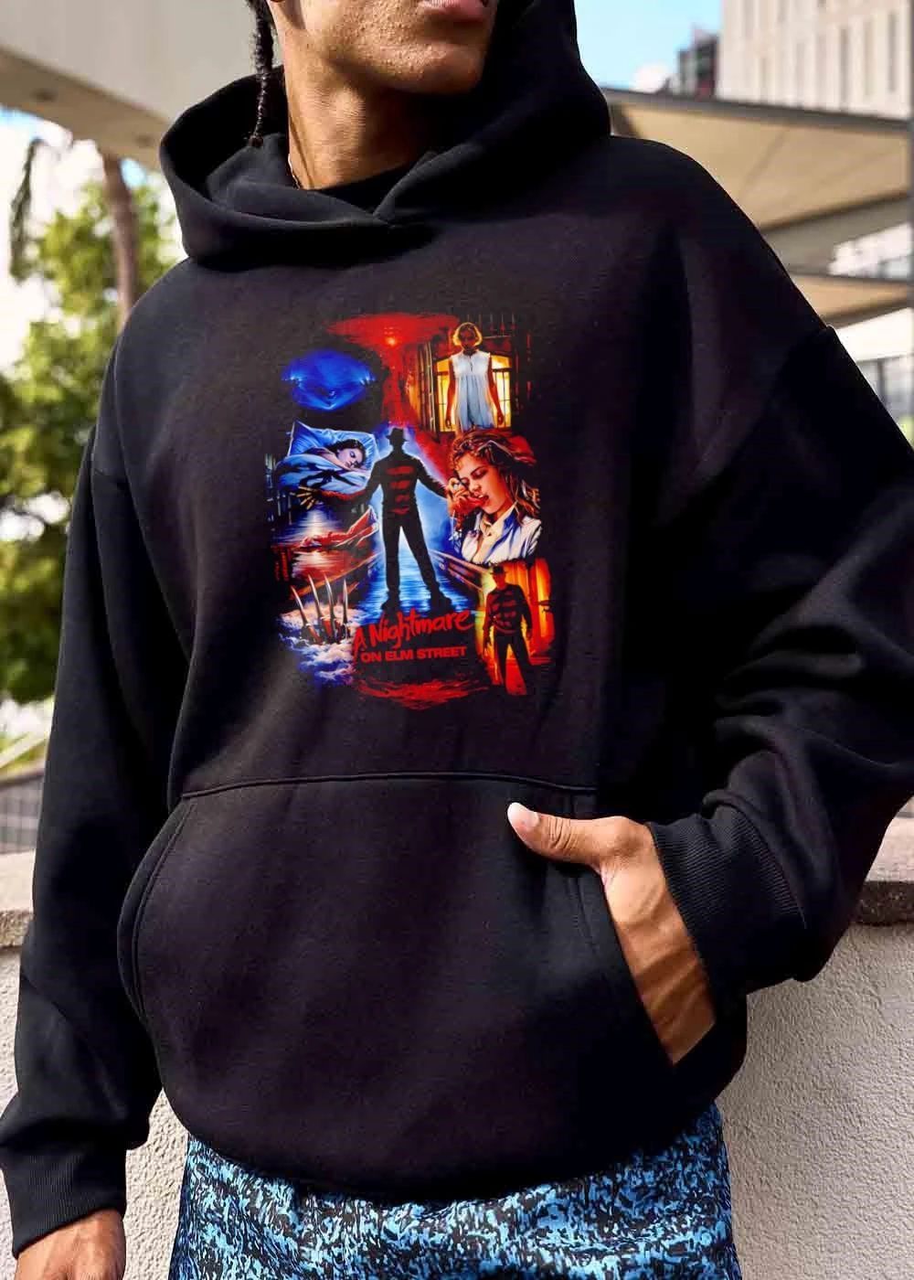 A Nightmare On Elm Street Freddy Krueger Silhouette Nancy Phone Glove Water Collage shirt