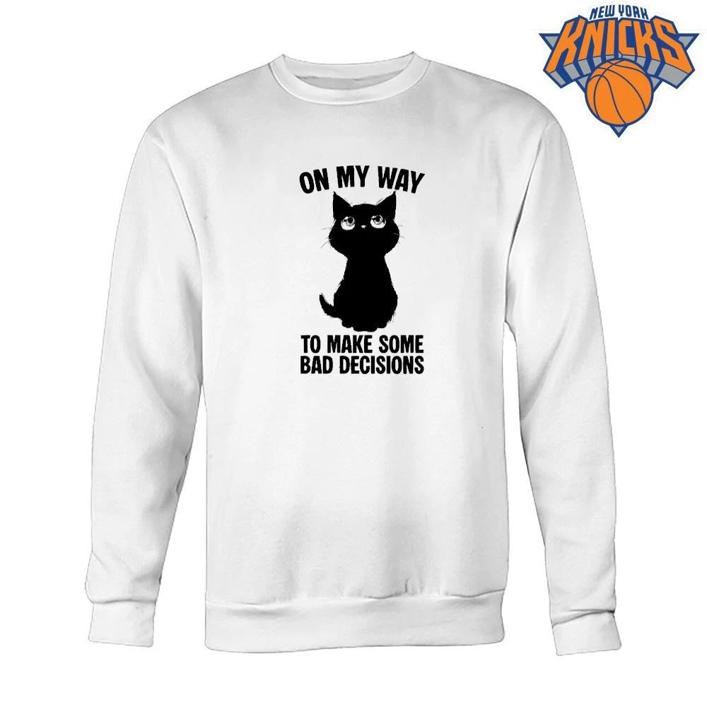On My Way To Make Some Bad Decisions Cute Black Cat Eyes Funny Meme Shirt