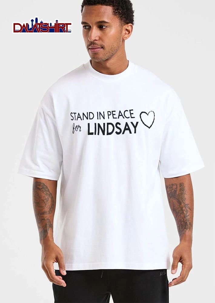 Stand In Peace For Lindsay Black Ink Hand Drawn Heart Line Art shirt