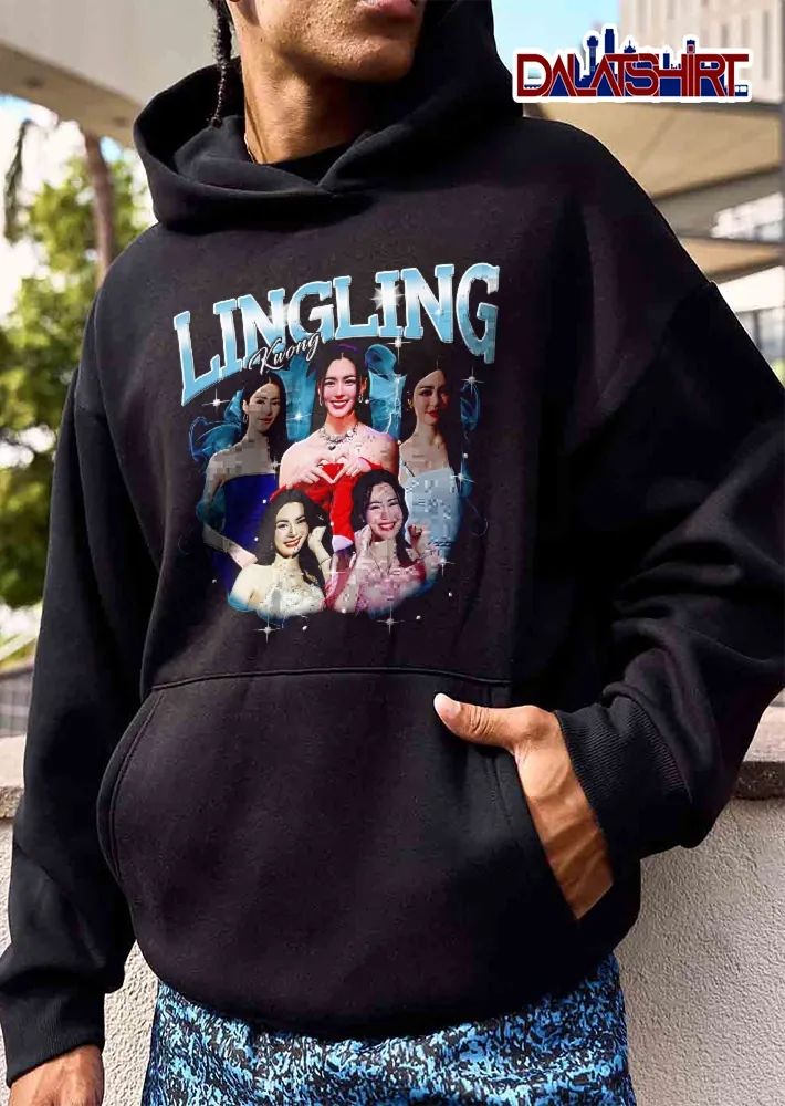 Lingling Kwong Vintage 90s Bootleg Woman Photo Collage Blue Smoke Sparkles shirt