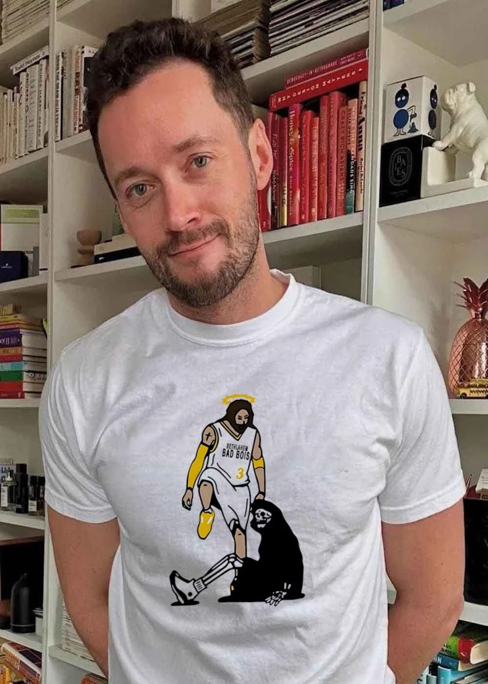 Bethlahem Bad Bois Basketball Art Jesus Dribbling Over Death shirt