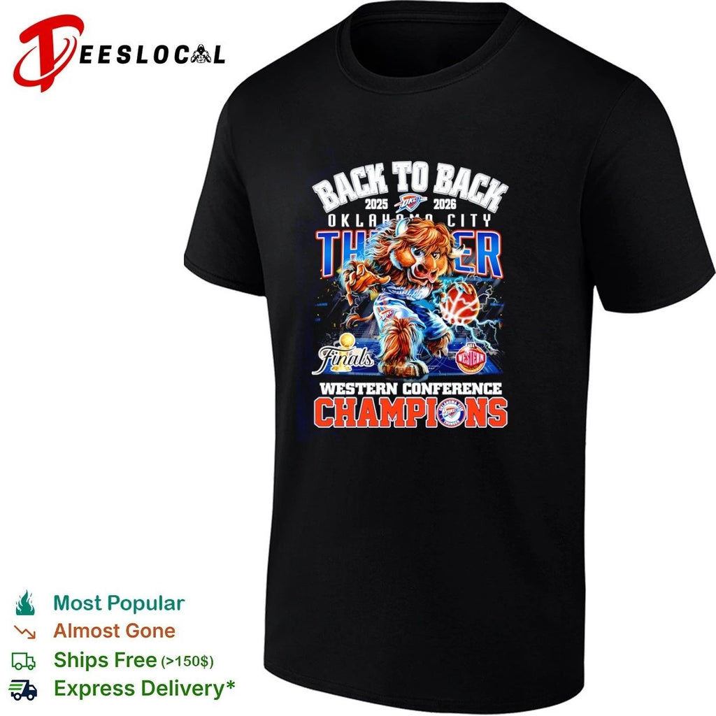 Back to Back 2025 2026 OKC Thunder Western Conference Champions T-shirt