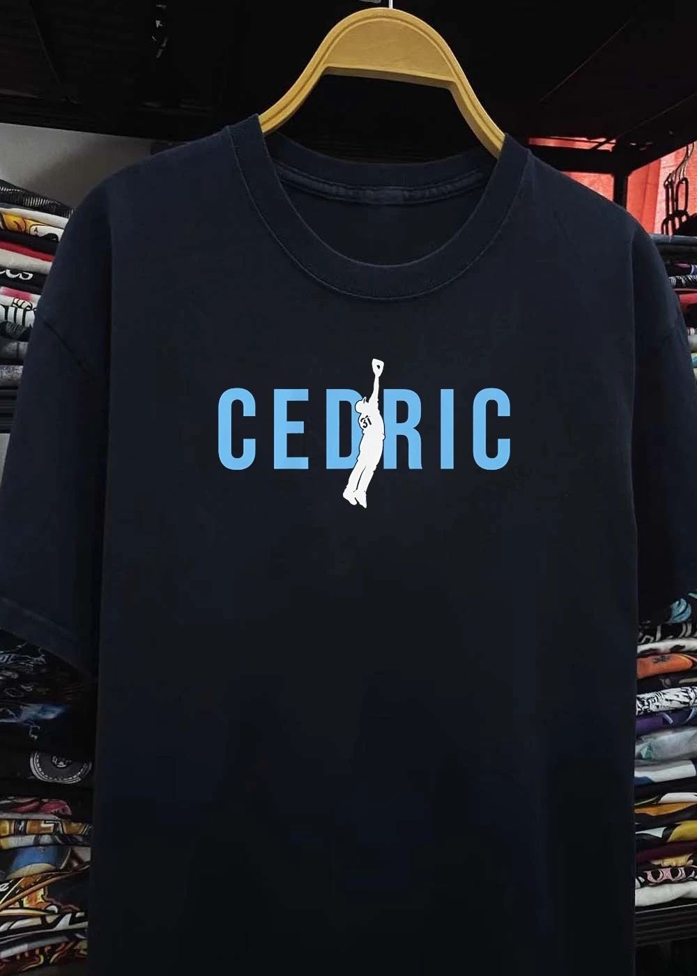 Cedric Baseball Player Jumping for Catch T-Shirt