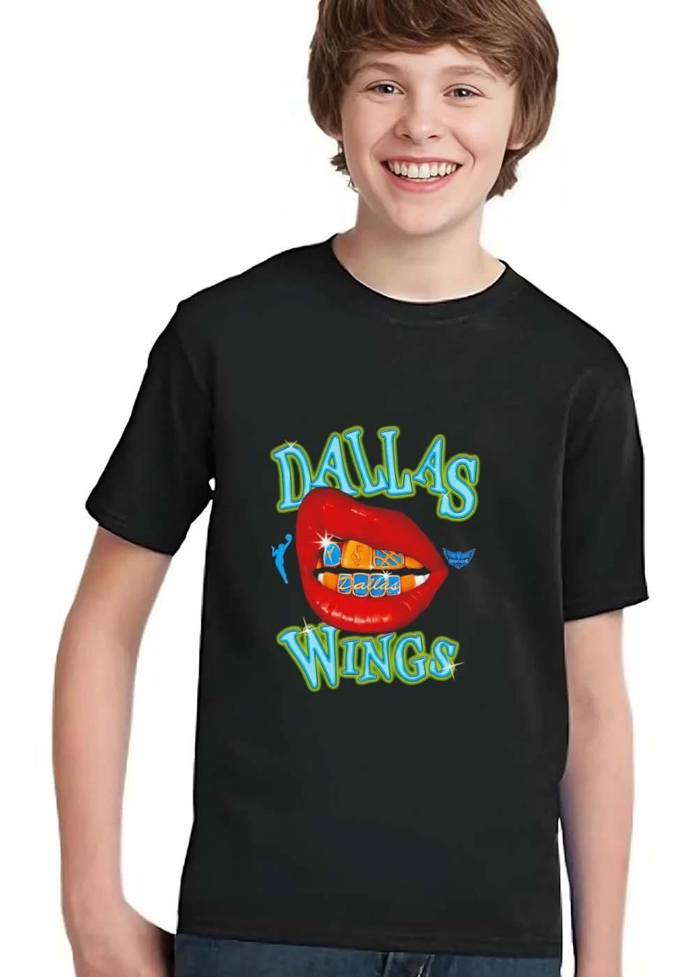 Dallas Wings WNBA Red Open Lips Gold Grillz Sparkles shirt