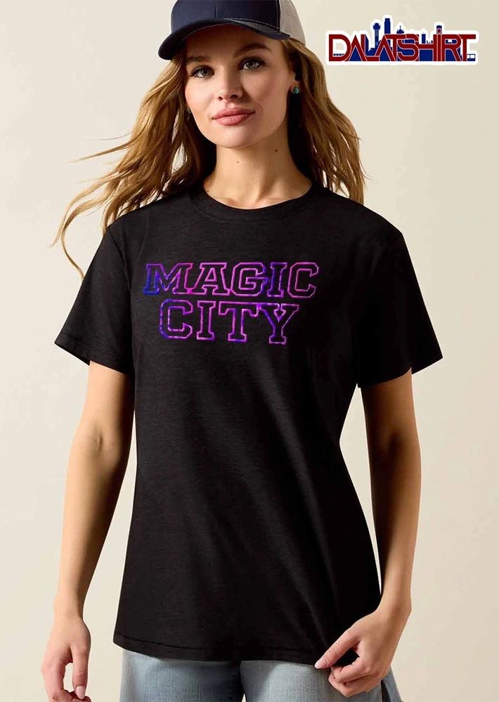 Magic City Neon Purple Pink Collegiate Varsity Block Typography shirt