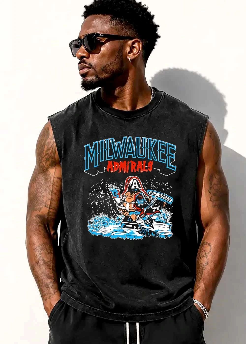 Milwaukee Admirals All Goods 2020 Cartoon Pirate Mascot Ice Hockey shirt