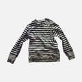 Comme des Garçons SHIRT Striped Long Sleeve T-Shirt Mens Size S Black White Grey