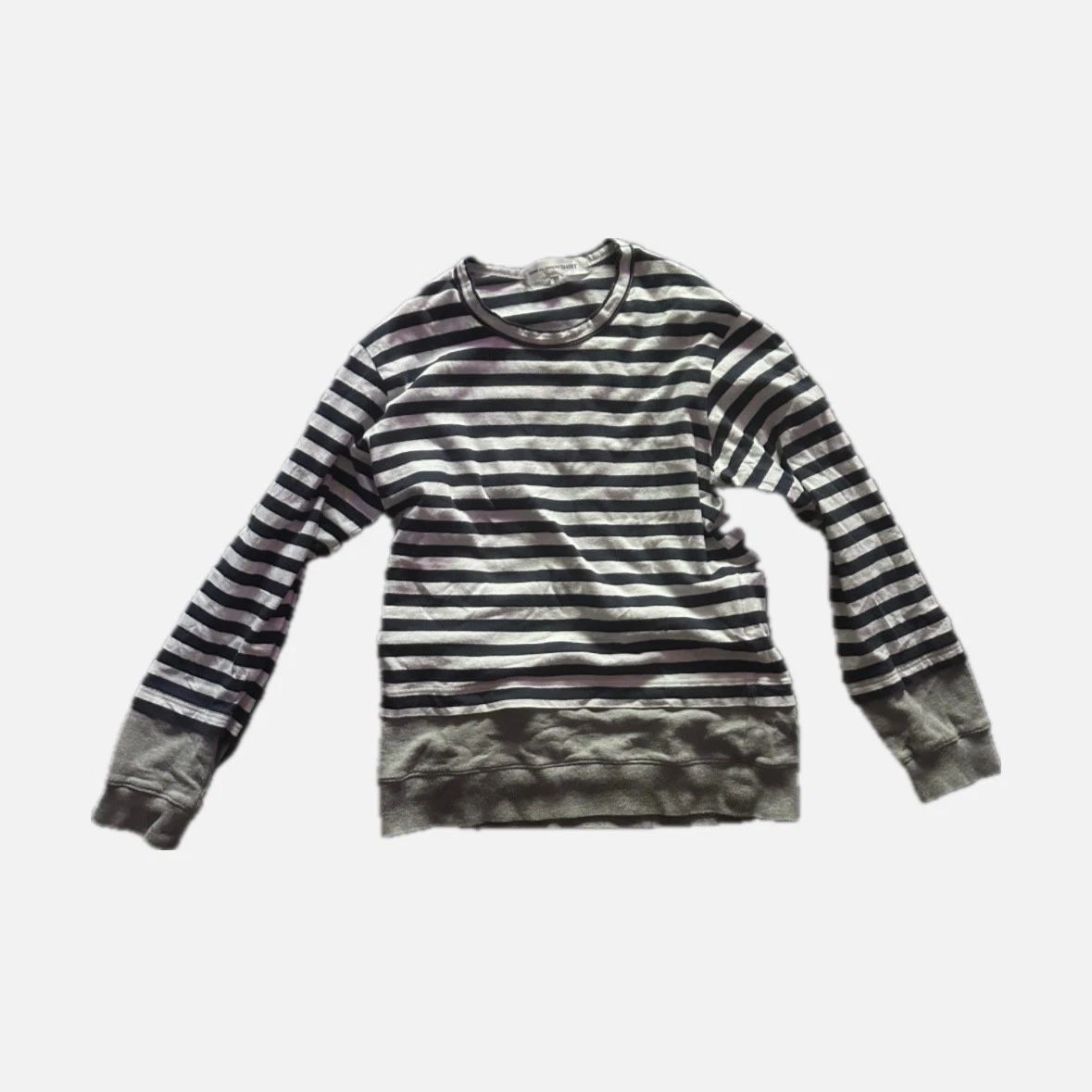 Comme des Garçons SHIRT Striped Long Sleeve T-Shirt Mens Size S Black White Grey