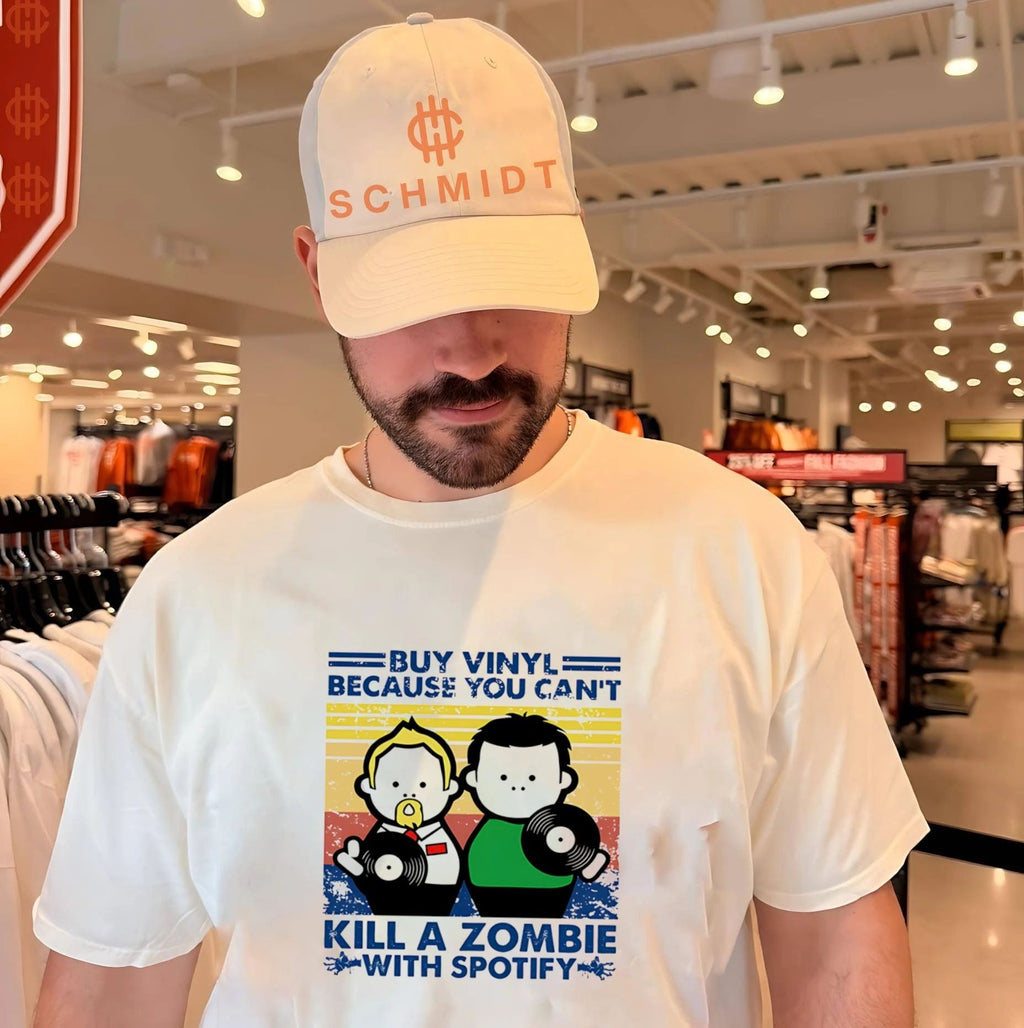 Buy Vinyl Because You Can’t Kill A Zombie With Spotify shirt