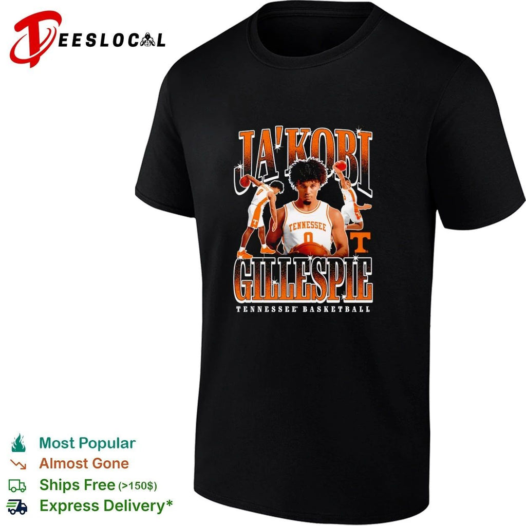 Ja’Kobi Gillespie Tennessee Volunteers Basketball T-shirt