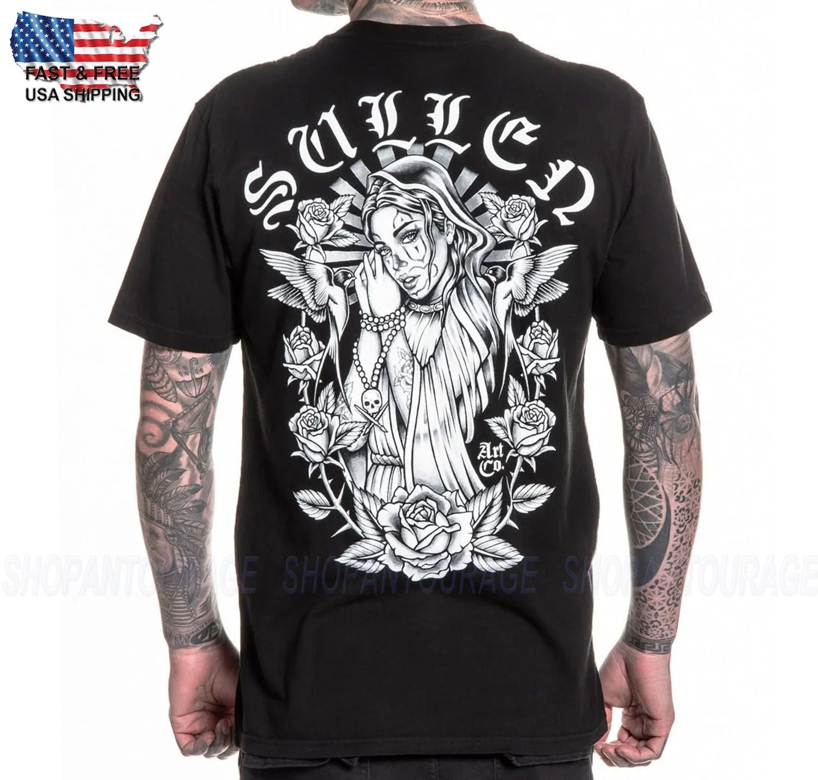 Sullen Art Collective Sanctuary T-Shirt A Maniche Corte Premium Fit SCM7676