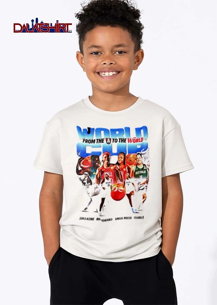 World Cup from the A to globe Basketball Peach shirt
