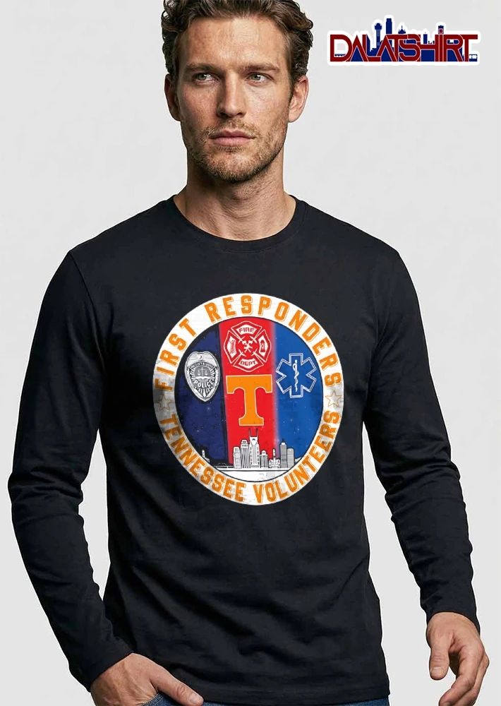 Tennessee Volunteers NCAA First Responders Police Fire Dept Badge Maltese Cross Star Of Life Skyline Emblem shirt