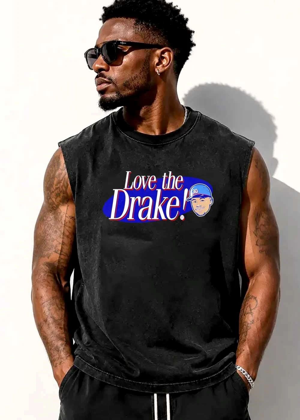 Love The Drake Baseball Player Caricature Helmet Bat Ball Oval shirt