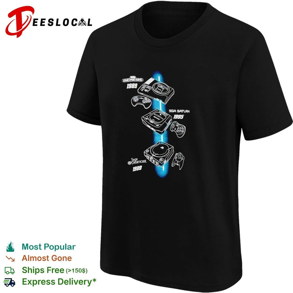 Sega Genesis 1989 Saturn 1995 Dreamcast 1999 T-shirt
