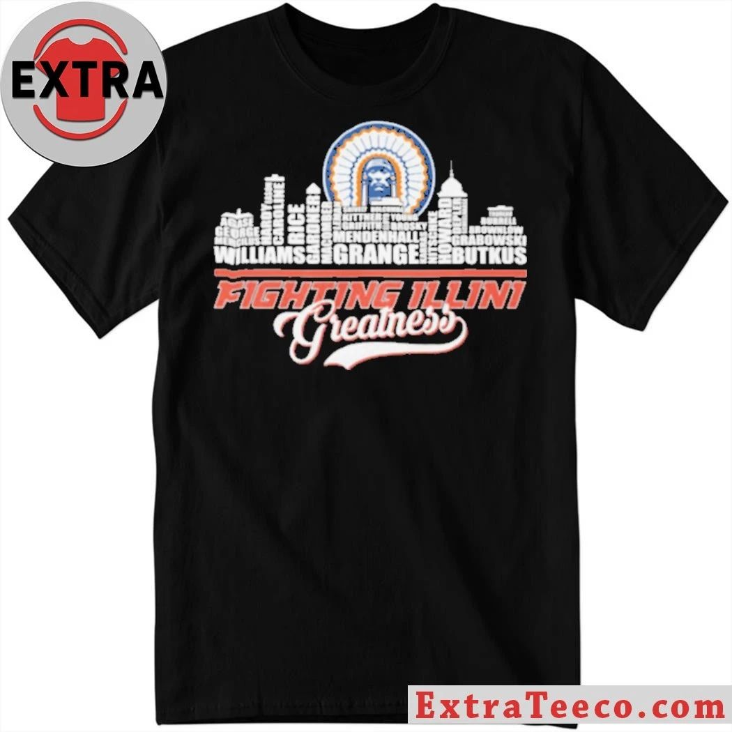 Fighting Illini Greatness University of Illinois Legends Typography Logo Shirt