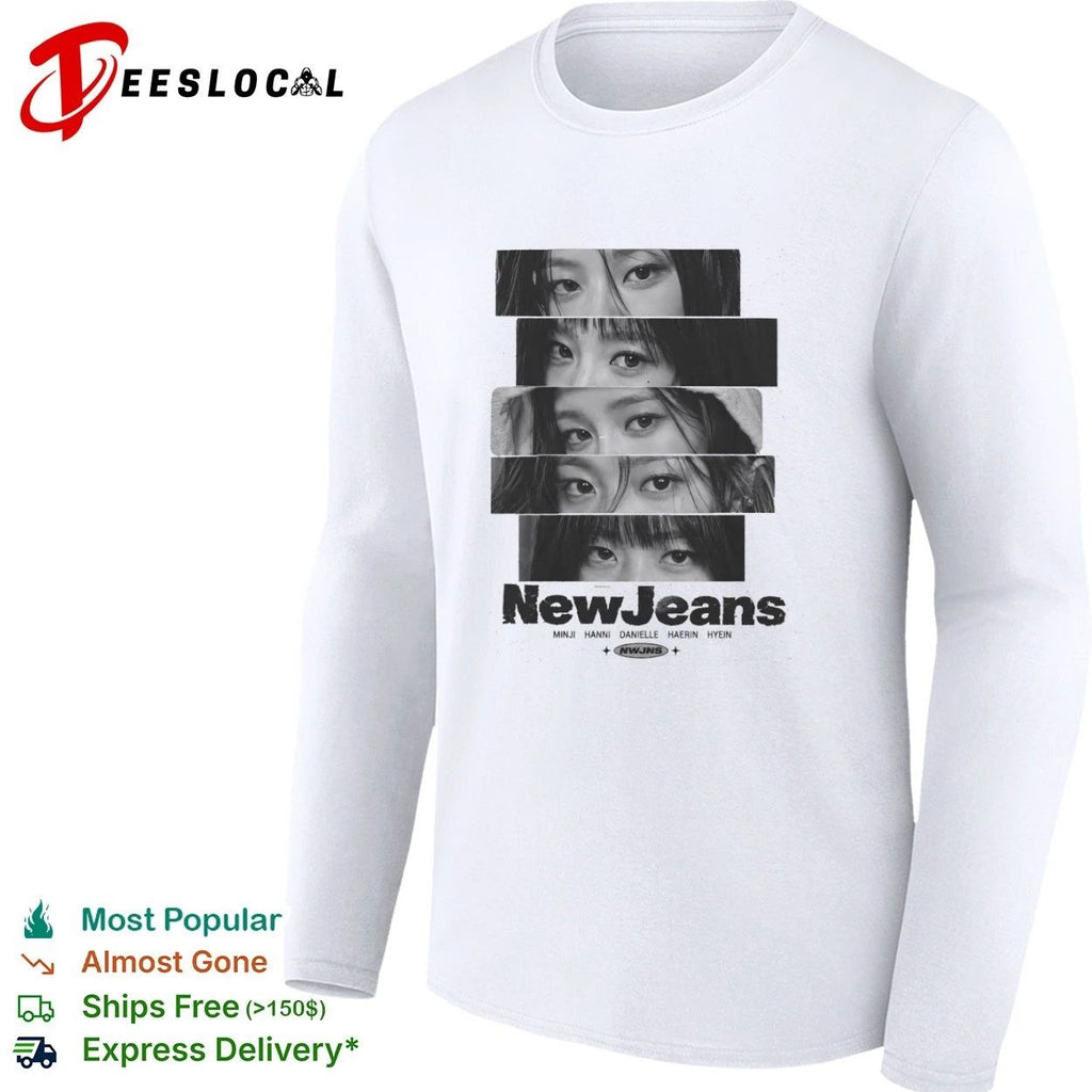 NewJeans Minji Hanni Danielle Haerin Hyein Vintage Eyes Collage Y2K K Pop T-shirt