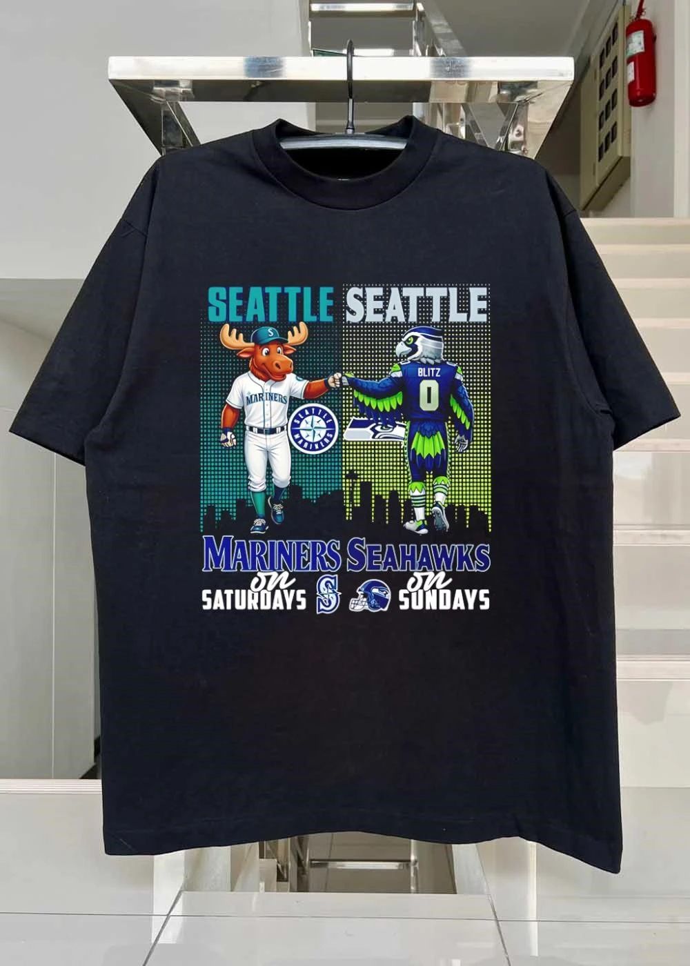 Mariners and Seahawks on Saturdays Sundays Seattle shirt