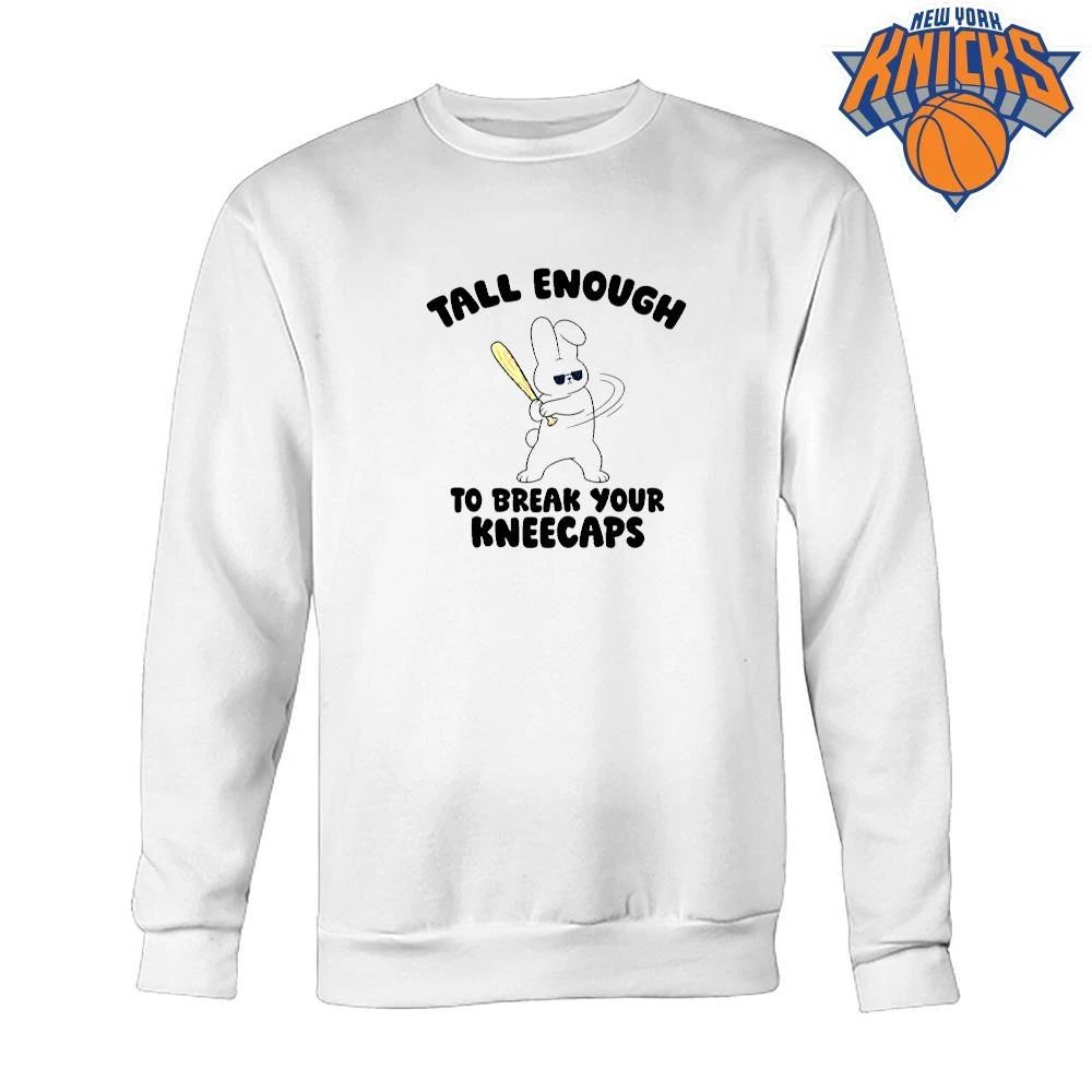 Tall Enough To Break Your Kneecaps Funny Bunny With Baseball Bat Shirt