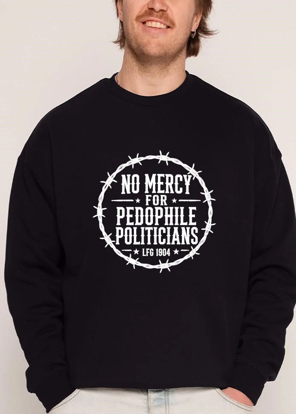 No Mercy For Pedophile Politicians Lfg 1904 Barbed Wire Circle Frame shirt