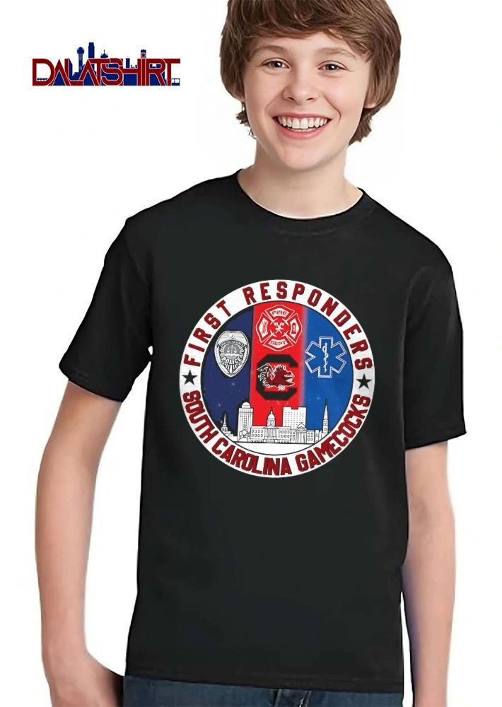 South Carolina Gamecocks NCAA First Responders Police Badge Fire Cross Star Of Life City Skyline shirt