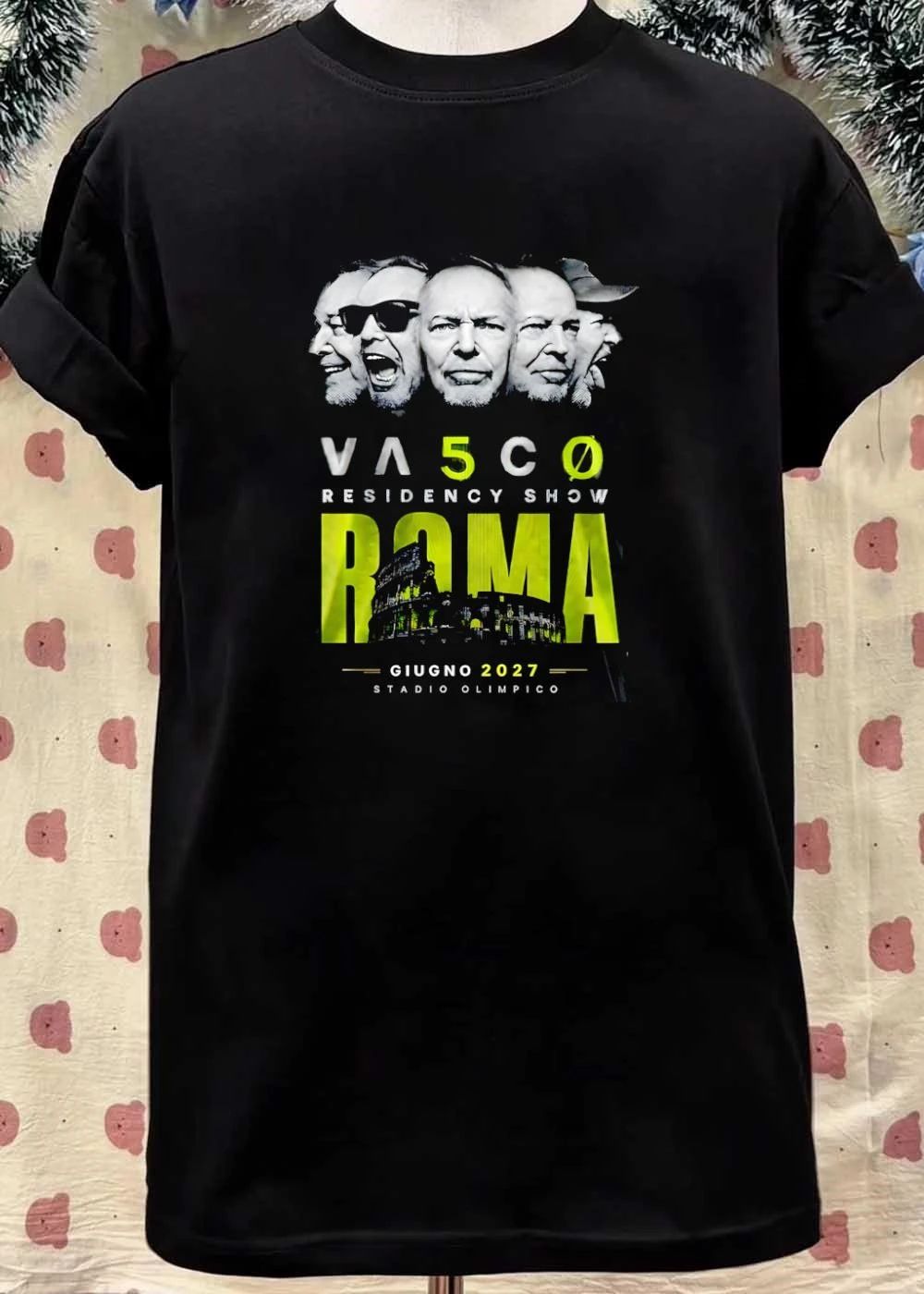 Vasco Residency Show Roma Giugno 2027 Stadio Olimpico Multiple Artist Faces Colosseum Poster shirt