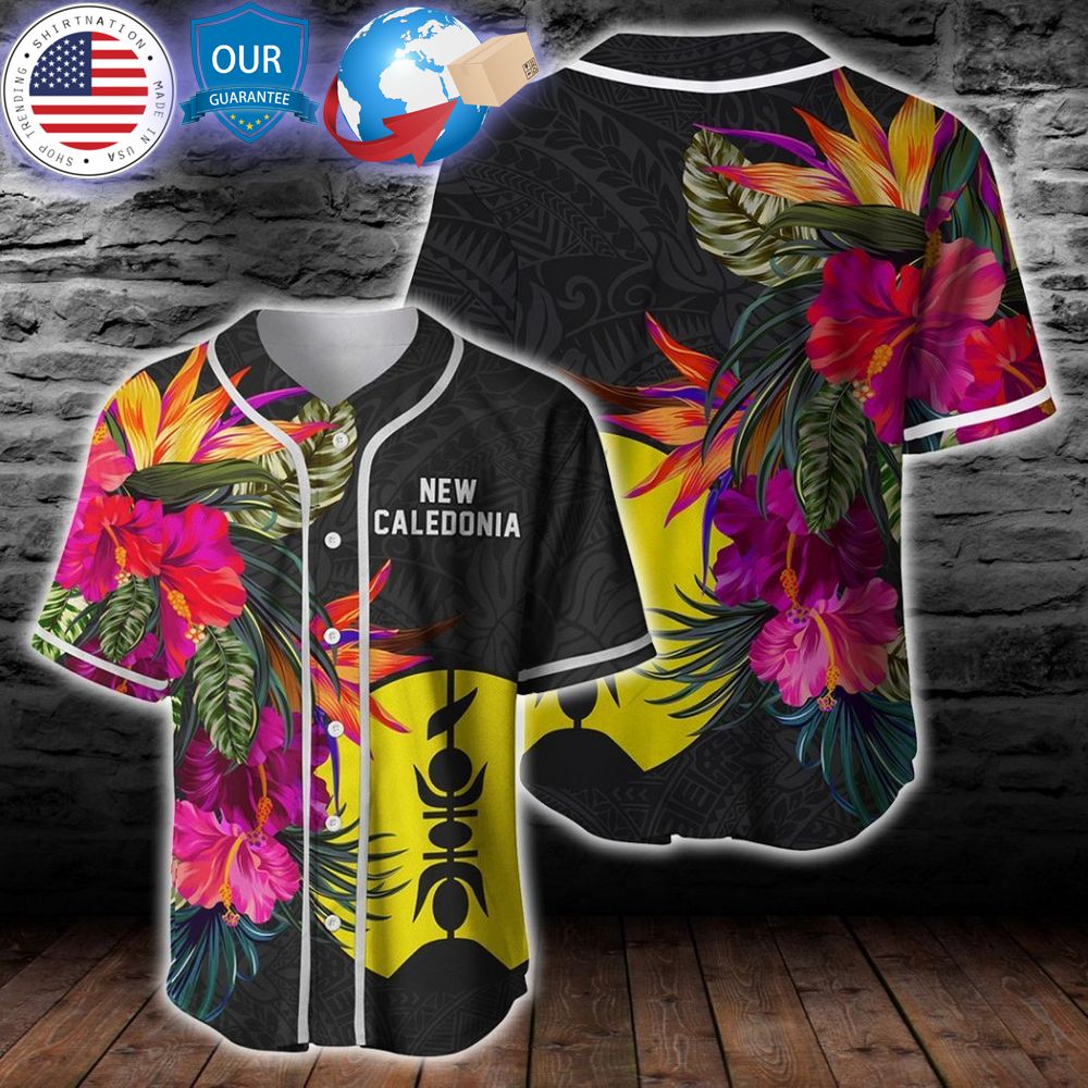 HOT New Caledonia Polynesian Hibiscus Baseball Jersey