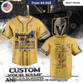 Vegas Golden Knights Stanley Cup Champions 2023 Custom Gold Baseball Jersey
