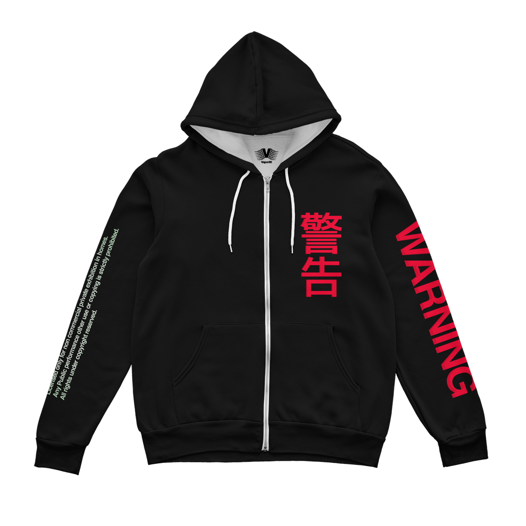 WARNING! Zip Up Hoodie