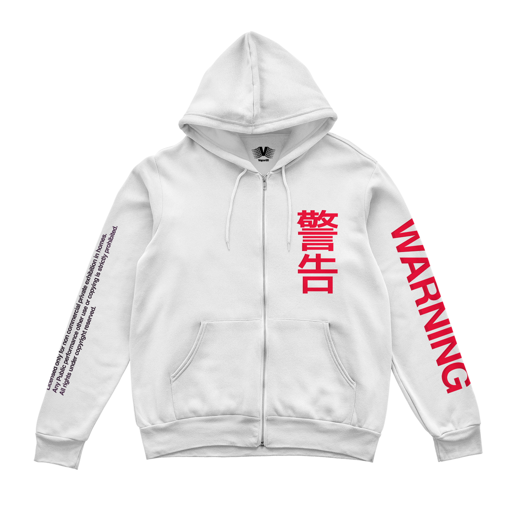 WARNING! Zip Up Hoodie