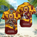 Washington Commanders Personalized Gridiron Warrior Hawaiian Shirt
