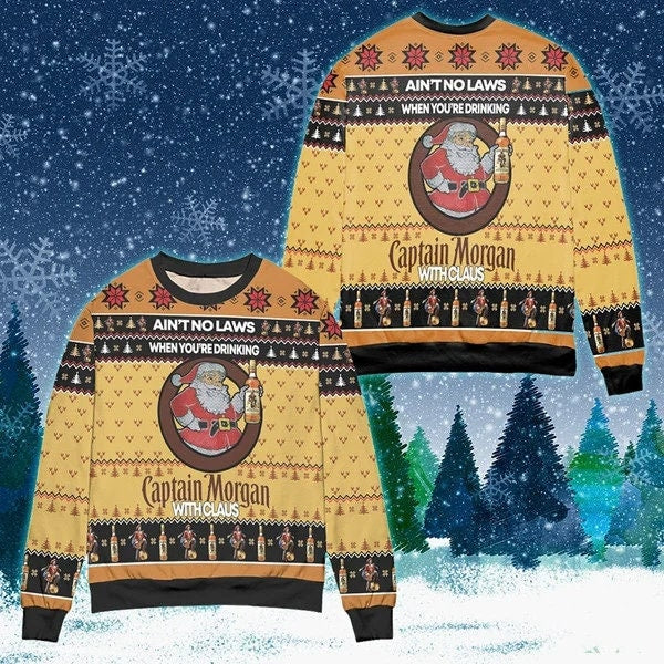 When You’re Drinking Captain Morgan With Santa Claus Ugly Christmas Sweater