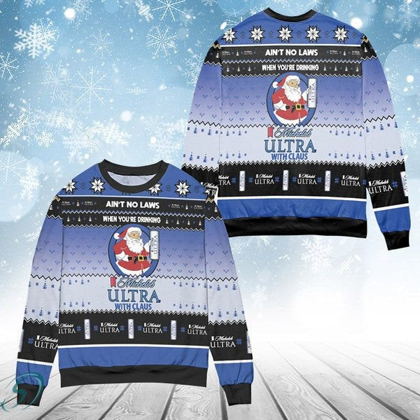 When You’re Drinking Michelob With Santa Claus Ugly Christmas Sweater