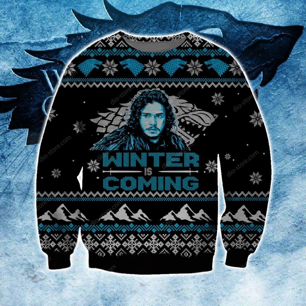 Winter Is Coming Knitting Pattern 3D Print Ugly Christmas Sweater