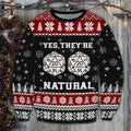 Yes They’re Natural 20 20 dice Ugly Christmas Sweater