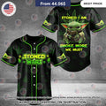 Yoda Stoned Wars Stoned I Am Baseball Jersey